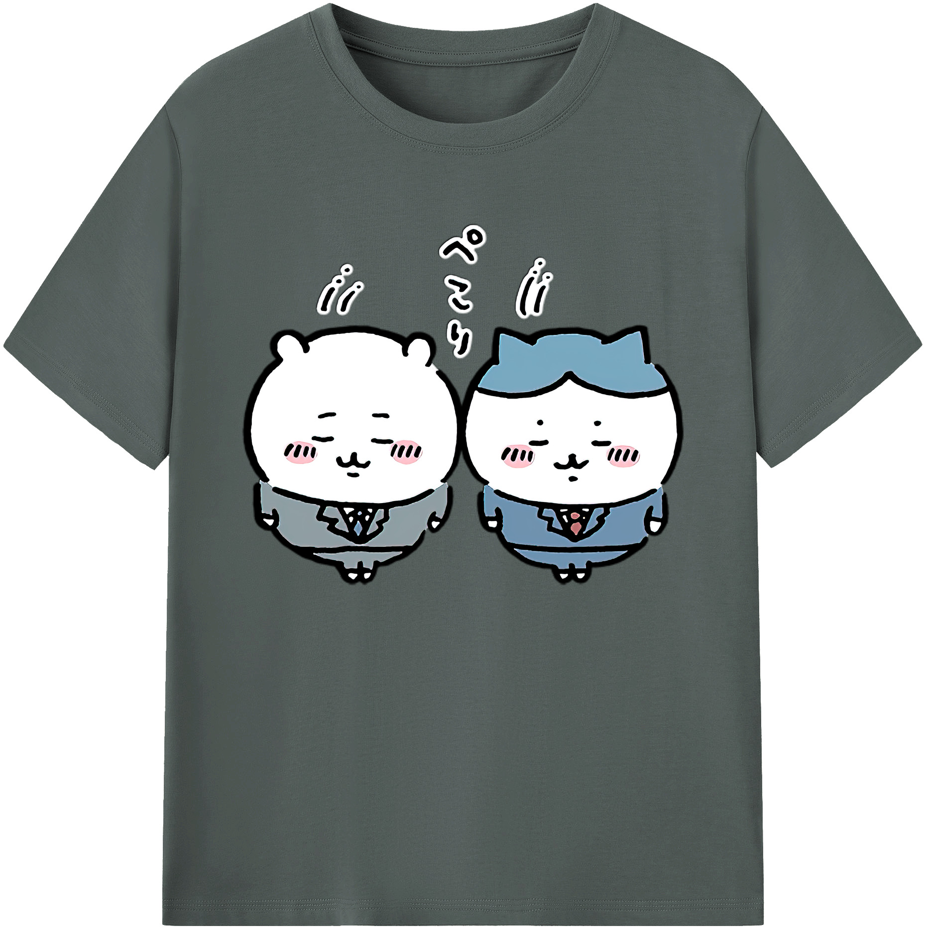 （画像用） ちいかわ ハチワレ Chii-kawa hachiware 綿100％ メンズ半袖Tシャツ｜肌触りやわらか＆通気性